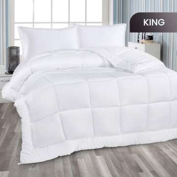 Utopia Bedding All Season Down Alternative Quilted King Comforter, Duvet Insert with Corner Tabs, Ma...