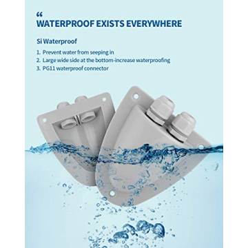 BougeRV Waterproof Solar Double Cable Entry Gland Box
