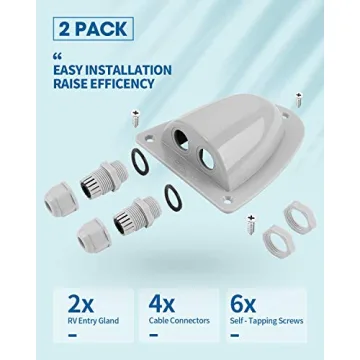 BougeRV Waterproof Solar Double Cable Entry Gland Box