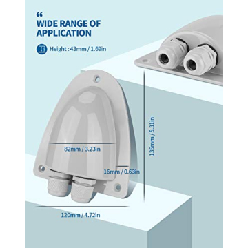 BougeRV Waterproof Solar Double Cable Entry Gland Box