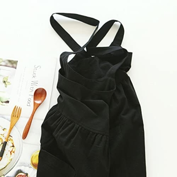 Stylish Cotton Apron with Pockets for Baking