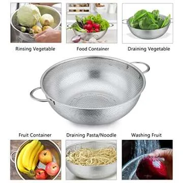 P&P CHEF Colander Set - 3 Stainless Steel Strainers