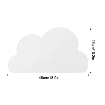 Feeding Mats, Cloud Shaped Silicone Food Water Feeding Dish Bowl Placemat for Pet Dog Puppy(White)