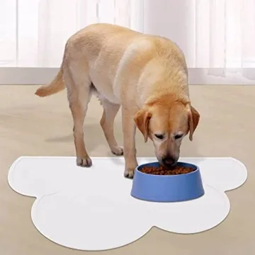 Feeding Mats, Cloud Shaped Silicone Food Water Feeding Dish Bowl Placemat for Pet Dog Puppy(White)