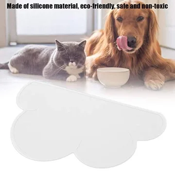 Feeding Mats, Cloud Shaped Silicone Food Water Feeding Dish Bowl Placemat for Pet Dog Puppy(White)