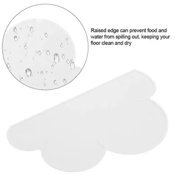 Feeding Mats, Cloud Shaped Silicone Food Water Feeding Dish Bowl Placemat for Pet Dog Puppy(White)