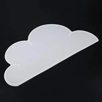 Feeding Mats, Cloud Shaped Silicone Food Water Feeding Dish Bowl Placemat for Pet Dog Puppy(White)