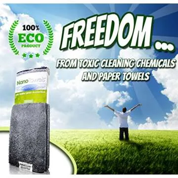 Life Miracle Nano Towels - The Amazing Eco Cloth That Cleans Virtually Any Surface with Only Water. No More Paper Towels Or Toxic Chemicals. 4-Pack (14x14, Grey)