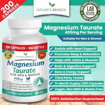 Magnesium Taurate 400mg for Sleep and Heart Health