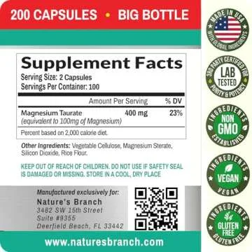 Magnesium Taurate 400mg for Sleep and Heart Health