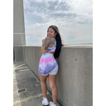 MAXXIM Womens Biker Shorts Purple Sunset Small