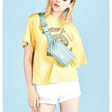 HotStyle 521s Fashion Fanny Pack, Small Waist Bag for Hiking, Cross Body Style Cute for Women, Kids & Girls, Pale Turquoise