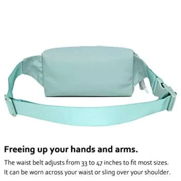 HotStyle 521s Fashion Fanny Pack, Small Waist Bag for Hiking, Cross Body Style Cute for Women, Kids & Girls, Pale Turquoise