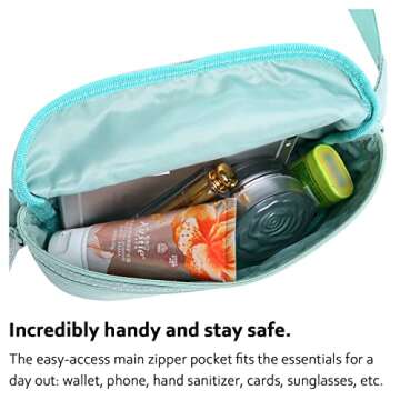 HotStyle 521s Fashion Fanny Pack, Small Waist Bag for Hiking, Cross Body Style Cute for Women, Kids & Girls, Pale Turquoise