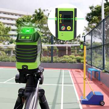 Self-Leveling Green Laser Level with Magnetic Base, 360° Horizontal Line, Vertical Beam, and Plumb Dots - 621CG