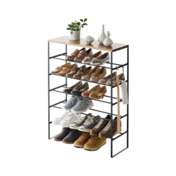 Yamazaki Elegant Wood Top Shoe Rack for Efficient Storage