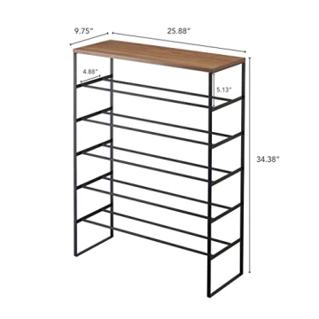 Yamazaki Elegant Wood Top Shoe Rack for Efficient Storage