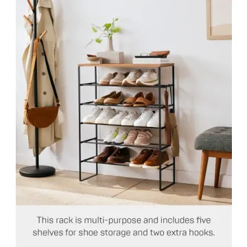 Yamazaki Elegant Wood Top Shoe Rack for Efficient Storage
