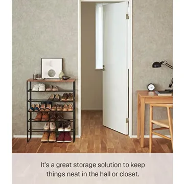 Yamazaki Elegant Wood Top Shoe Rack for Efficient Storage