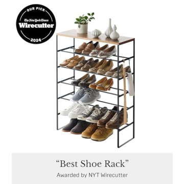 Yamazaki Elegant Wood Top Shoe Rack for Efficient Storage