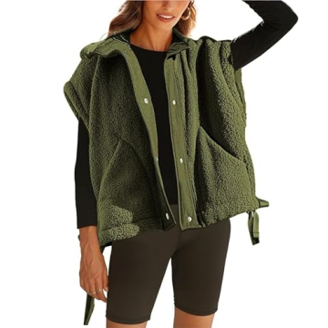 OPCAKM Women's Fuzzy Fleece Vest: Cozy Oversized Sherpa Outerwear