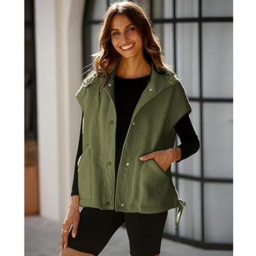 OPCAKM Women's Fuzzy Fleece Vest: Stylish Sherpa Jacket