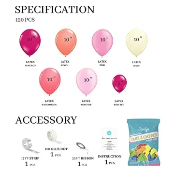 Pink Balloons 120 Pack | Baby Shower and Party Decor