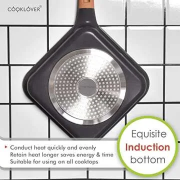 Nonstick Cookware Set 15 Piece, Ultra Non-Stick Pots And Pans Set, Stay-Cool Handles, Induction Cooking Set w/Frying Pans & Saucepans, PFOS & PFOA Free, Works on All Cooktops, Slate Gray