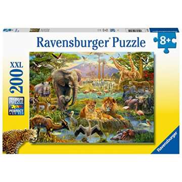 Ravensburger Animals of The Savannah Puzzle - 200 Unique Pieces | Kids' Educational Fun Puzzle Pieces | Sustainable FSC Certified Material | Ideal Family Activity