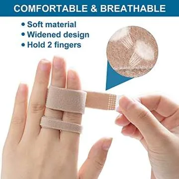Finger Buddy Wraps, 12 PCS Finger Loops Tapes for Broken, Jammed, Swollen Finger or Dislocated Joint, Splints Brace for Pinky Ring Middle Index Trigger Finger, Toe Strap Bandage