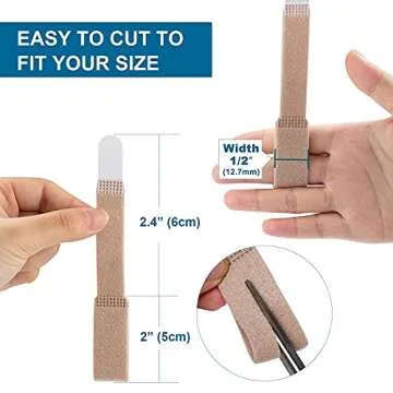 Finger Buddy Wraps, 12 PCS Finger Loops Tapes for Broken, Jammed, Swollen Finger or Dislocated Joint, Splints Brace for Pinky Ring Middle Index Trigger Finger, Toe Strap Bandage