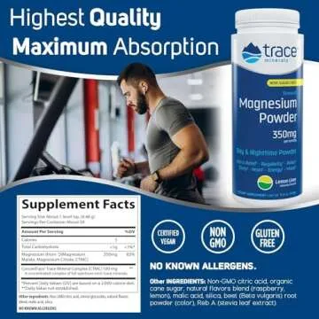 Trace Minerals Stress-X Magnesium Powder Supplement - Refreshing Lemon Lime Flavor, 350mg for Muscle...