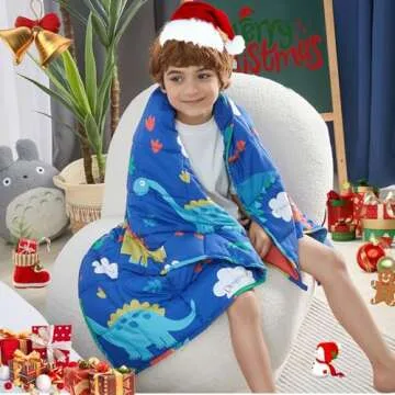 HOSUKKO Weighted Blanket - Weighted Blanket 5 lbs Blue Heavy Blanket - Breathable Small Weighted Blanket(36 * 48 inches, 5 lbs)