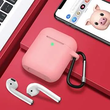Stylish SATLITOG Silicone Case for AirPods - Pink