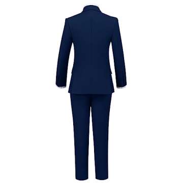 Boys Suit for Kids Formal Dress Suits Set Ring Bearer Outfit Toddler Tuxedo Suit Navy Blue Size 2T