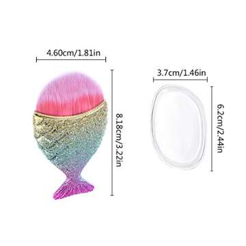Lady UP Makeup Brushes 12 PCS Cosmetic Brush 3D Mermaid Silicone Puff Fish Tail Blush Eyebrow Eyeliner Concealer Foundation Eyebrow Kit