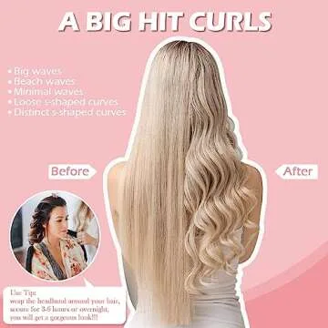 Yampahpa Heatless Curling Headband - 70" Soft Rods