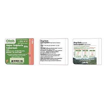 OLLOIS Hepar Sulphuris Calcareum 30c – Organic, Lactose-Free Homeopathic Medicine, 80 Pellets (Pac...