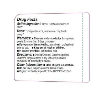 Organic OLLOIS Hepar Sulphuris Calcareum - Homeopathic Remedy