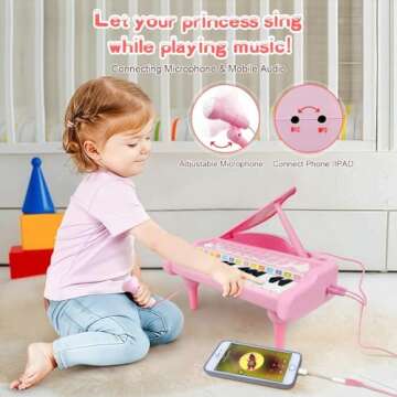 Love&Mini Pink Piano Toys for 1+Years Old Girls First Birthday Gifts Toddler Piano Music Toy Instrum...