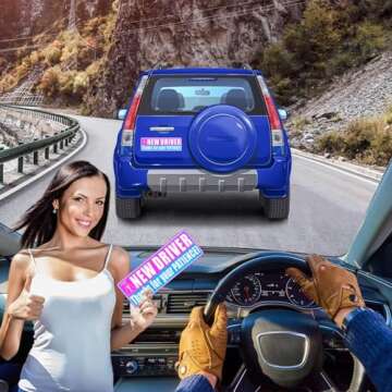 Sukh New Driver Magnet - Student Funny Be Patient Safety Warning Rookie Driver Car Bumper Magnets Car Accessories Teen Boys Girls 3 Pcs