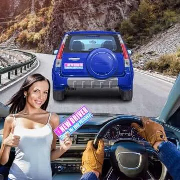 Sukh New Driver Magnet - Student Funny Be Patient Safety Warning Rookie Driver Car Bumper Magnets Car Accessories Teen Boys Girls 3 Pcs