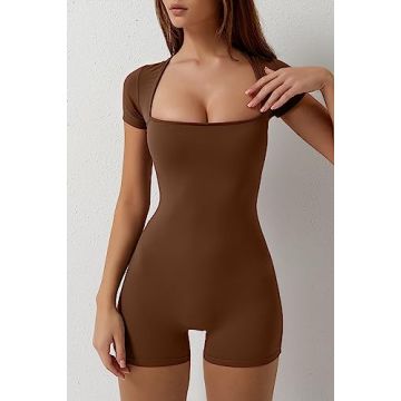 Stylish QINSEN Women's Square Neck Bodysuit for Summer