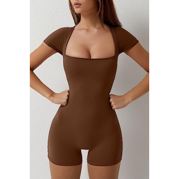 Stylish QINSEN Women's Square Neck Bodysuit for Summer