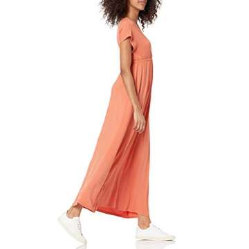 Amazon Essentials Women's Maxi Dress in Rust Orange