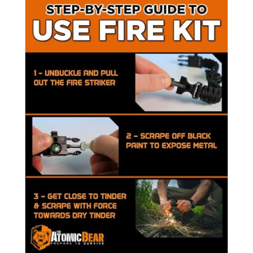 Survival Paracord Bracelet 2 Pack with Fire Starter