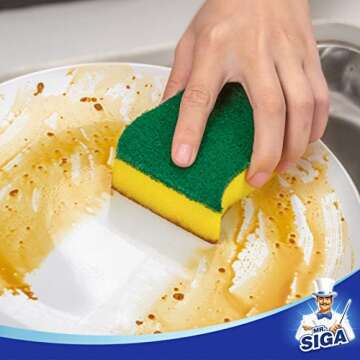 MR.SIGA Heavy Duty Scrub Sponge - 24 Count, Durable & Efficient