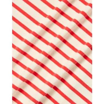 Amazon Essentials Women's Slim-Fit 3/4 Sleeve Boat Neck T-Shirt, Coral Orange Off-white Stripe, X-Small