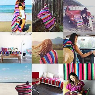 Vibrant Eccbox Mexican Blanket for Outdoor Fun