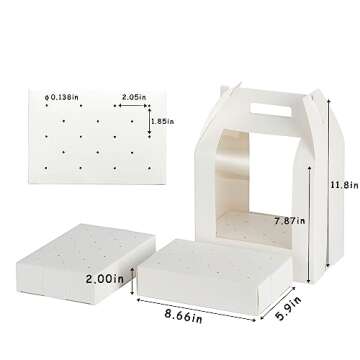 Hzzycaxli Elegant White 6-Pack Cake Pop Boxes - Stylish Packaging Solution for Your Cake Pops - Portable Holder and Display Stand